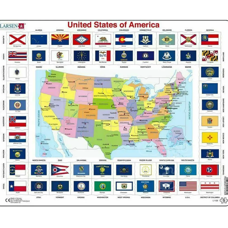 Larsen United States of America Flag Tray Puzzle 70pcs