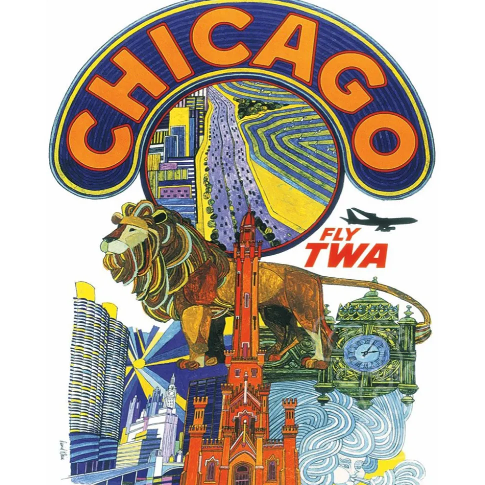 New York Puzzle Co. American Airlines: The Windy City Mini Puzzle 100pcs