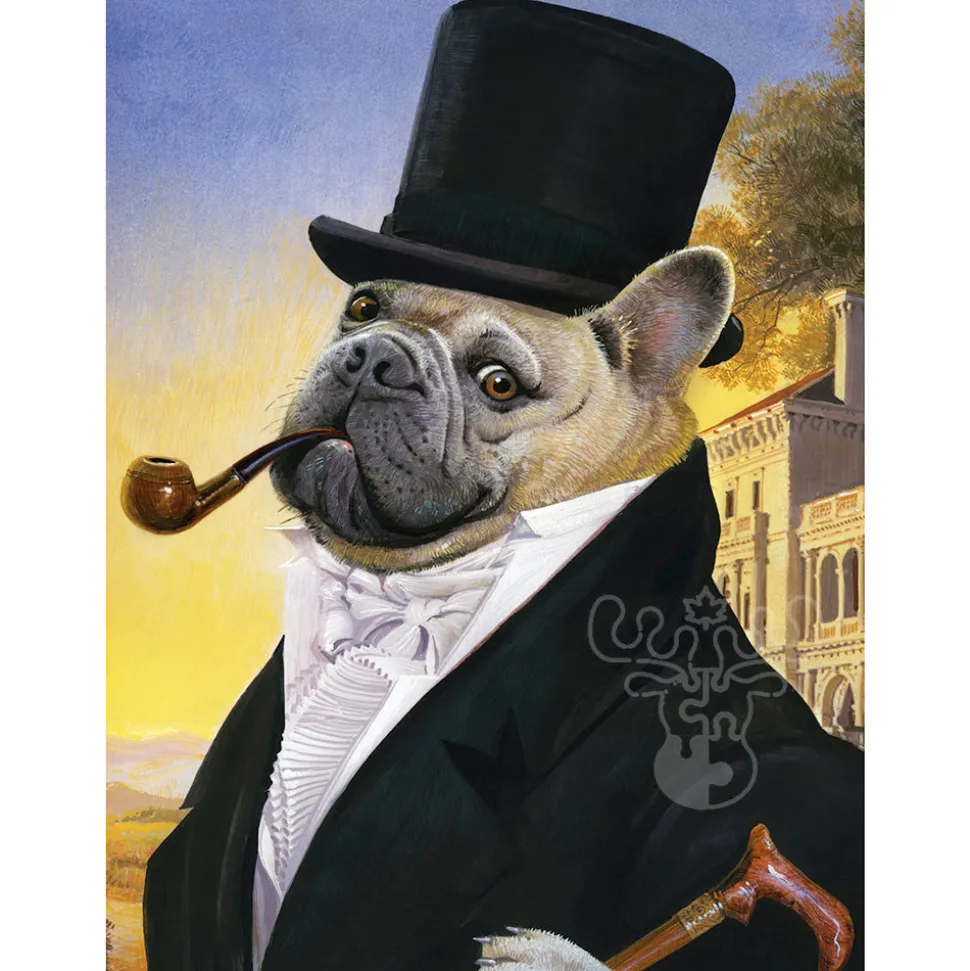 New York Puzzle Co. Bill Mayer: Posh Pug Puzzle 500pcs