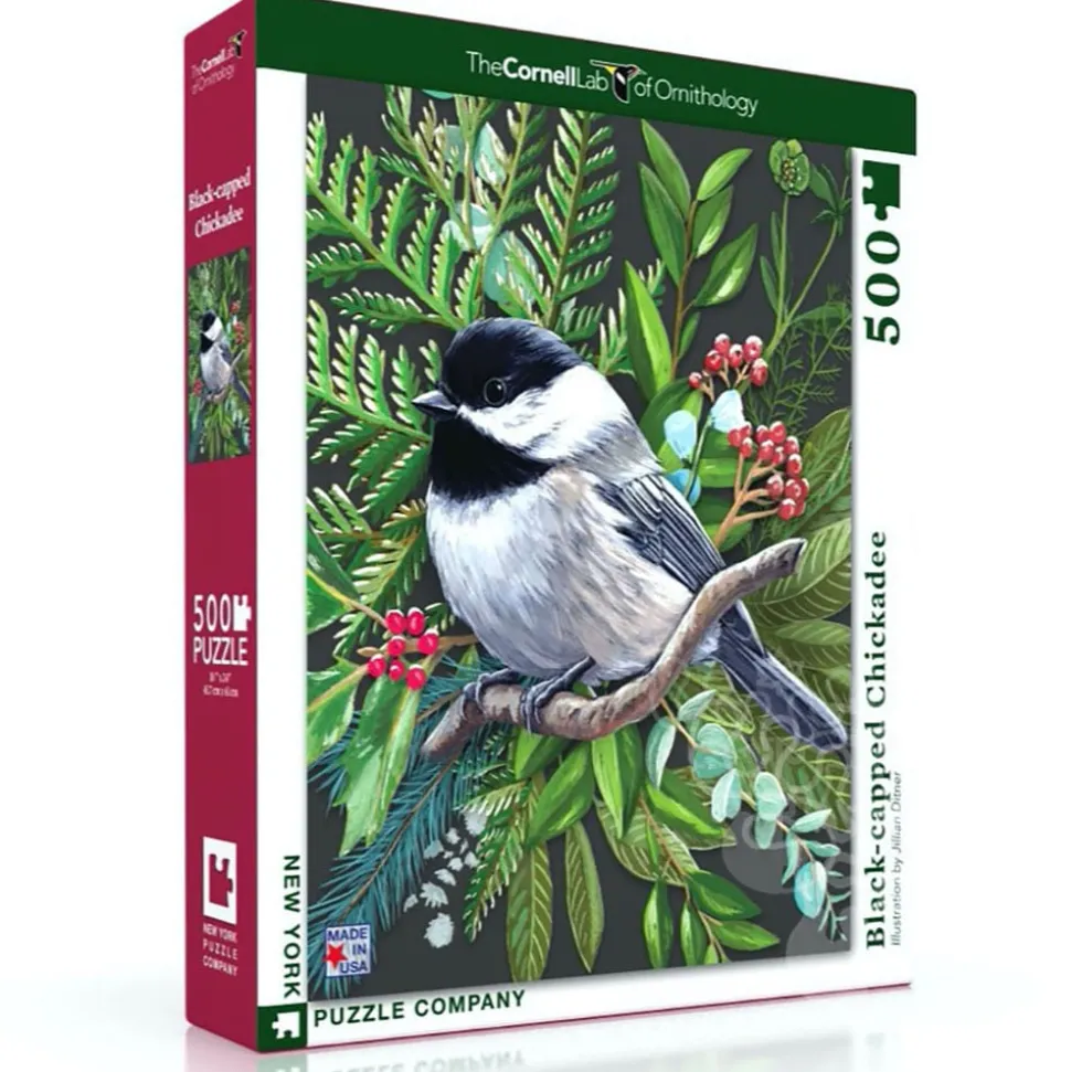 New York Puzzle Co. Cornell Lab: Black-capped Chickadee Puzzle 500pcs