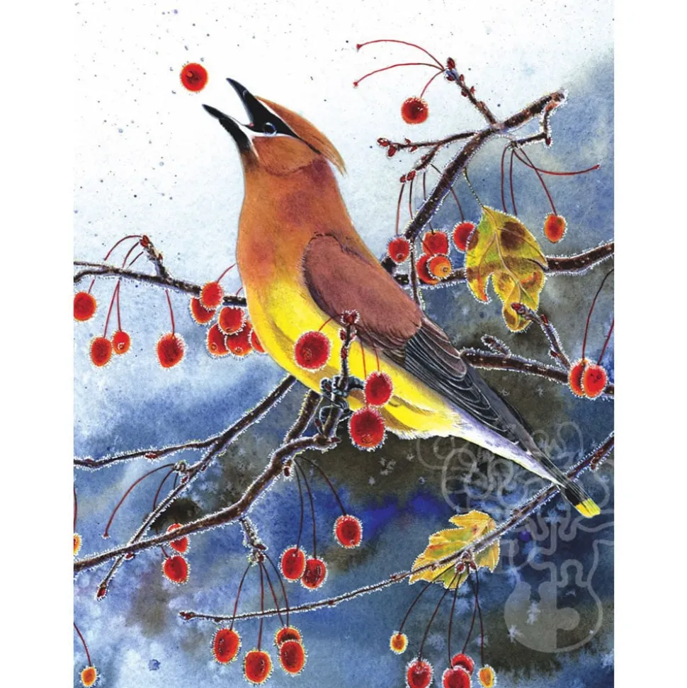 New York Puzzle Co. Cornell Lab: Cedar Waxwing Mini Puzzle 100pcs
