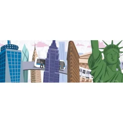 New York Puzzle Co. MTA: Travels Thru New York City Panoramic Puzzle 500pcs