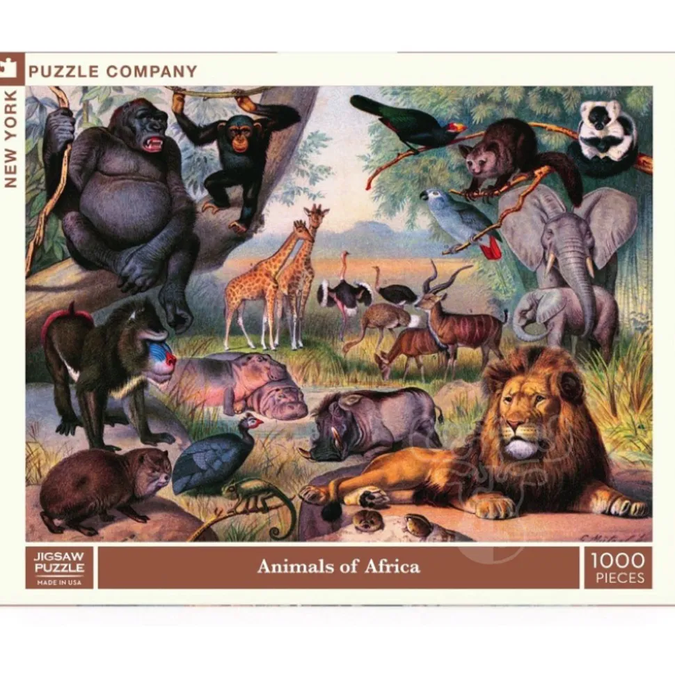 New York Puzzle Co. Vintage Collection: Animals of Africa Puzzle 1000pcs
