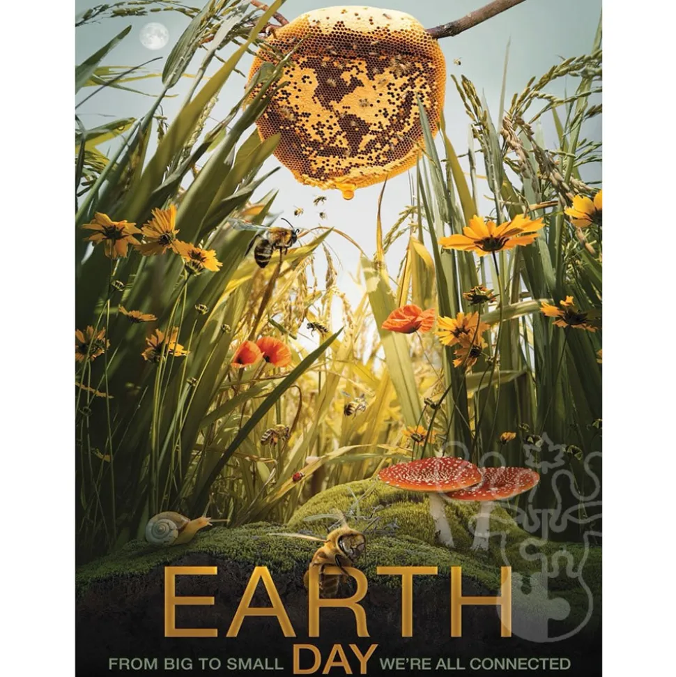 New York Puzzle Co. Visions: Earth Day From Big to Small We're All Connected Puzzle 1000pcs