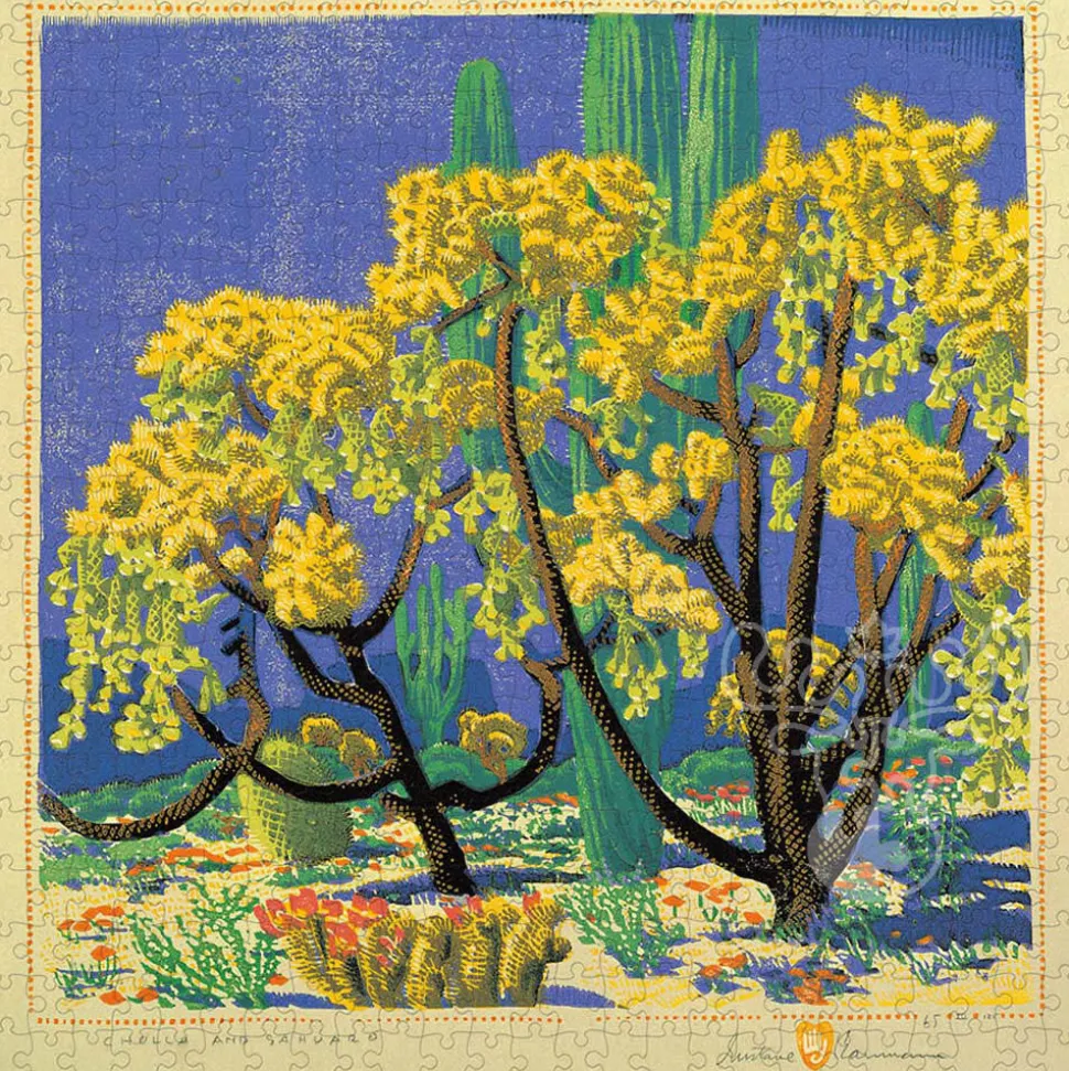 Pomegranate Baumann, Gustave: Cholla and Sahuaro Puzzle 500pcs