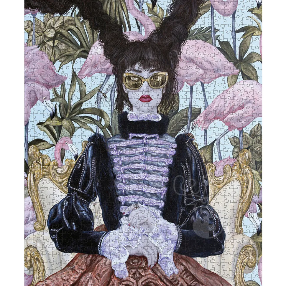 Pomegranate Gámez de Francisco, Carlos: Girl with Pink Flamingos Puzzle 1000pcs