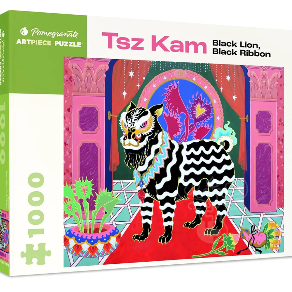 Pomegranate Kam Tsz: Black Lion, Black Ribbon Puzzle 1000pcs