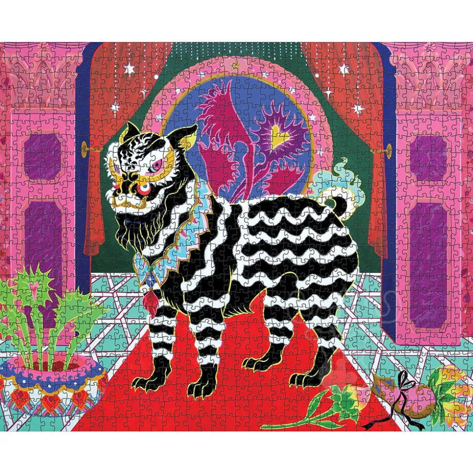 Pomegranate Kam Tsz: Black Lion, Black Ribbon Puzzle 1000pcs