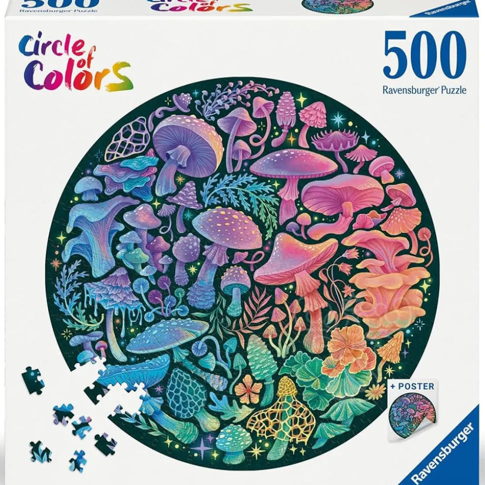 Ravensburger Circle of Colors: Mushrooms Round Puzzle 500pcs