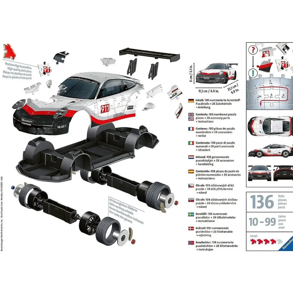 Ravensburger 3D Porsche 911 GT3 Puzzle 133pcs