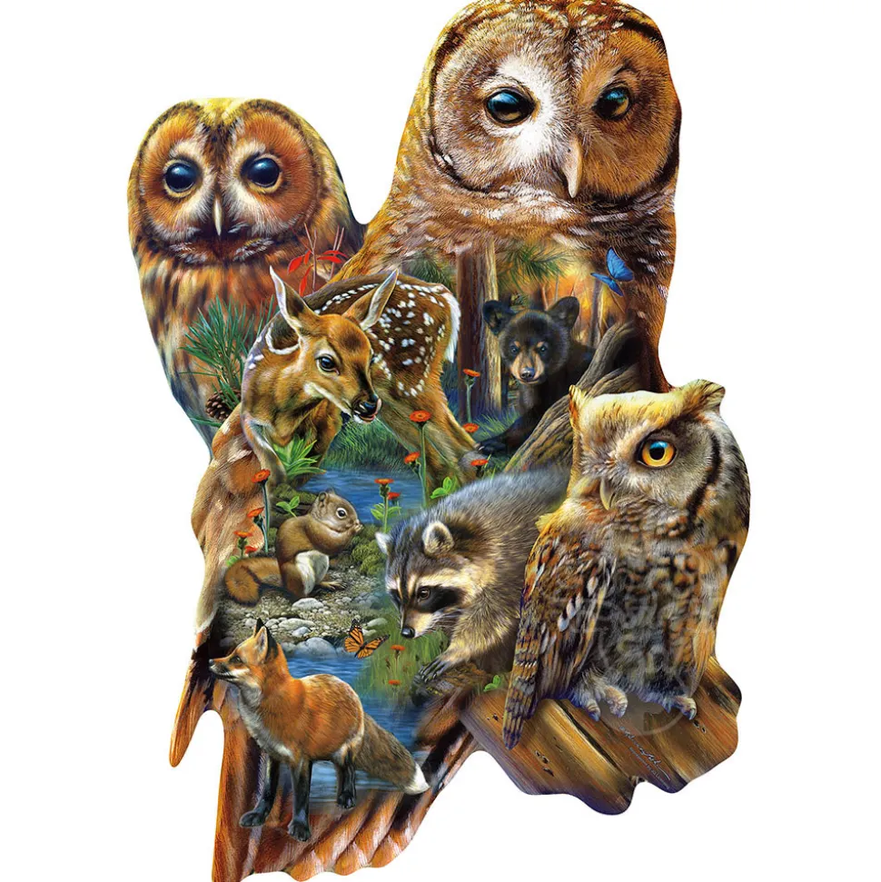 SunsOut Forest Owls Shaped Puzzle 1000pcs