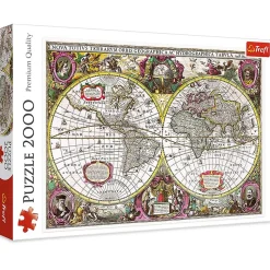 Trefl A New Land and Water Map of the Entire Earth, 1630 Puzzle 2000pcs