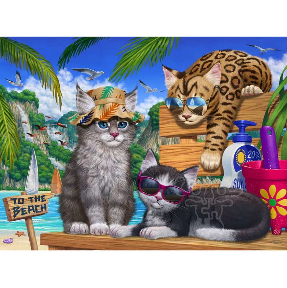 Vermont Christmas Co. Beach Cats Puzzle 1000pcs