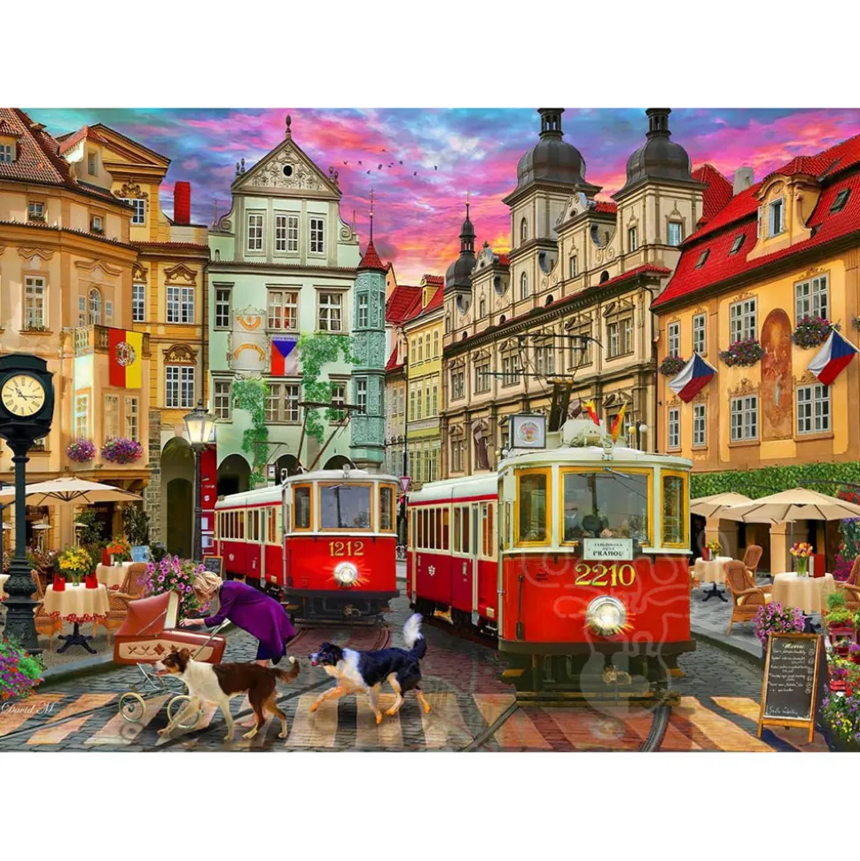 Vermont Christmas Co. Prague Trolleys Puzzle 1000pcs