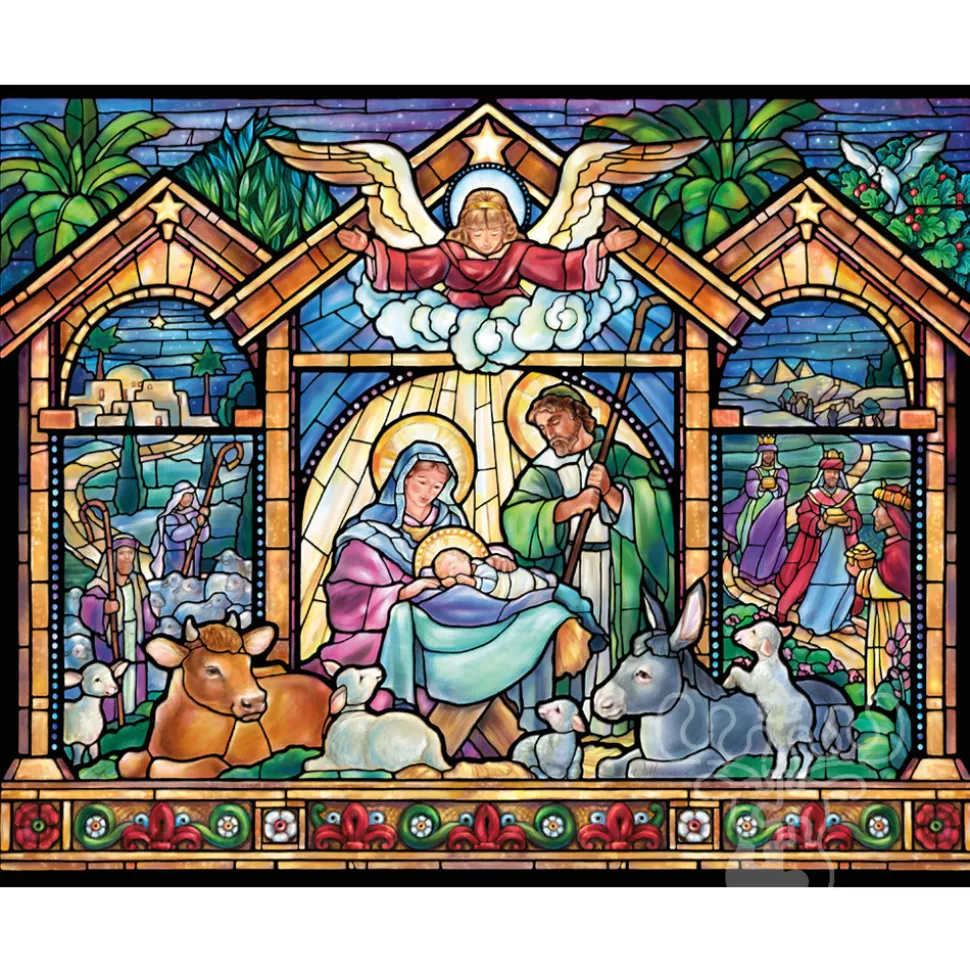 Vermont Christmas Co. Stained Glass Nativity Puzzle 1000pcs