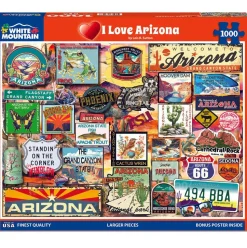 White Mountain I Love Arizona Puzzle 1000pcs