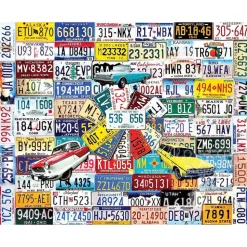 White Mountain License Plates Puzzle 1000pcs RETIRED