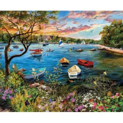 White Mountain Quiet Harbor Puzzle 1000pcs