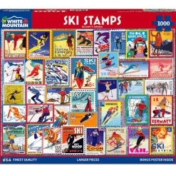 White Mountain Ski Stamps Puzzle 1000pcs