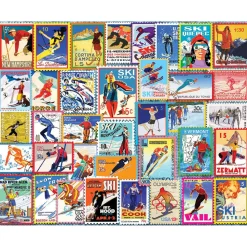 White Mountain Ski Stamps Puzzle 1000pcs