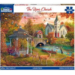 White Mountain The River Church Puzzle 1000pcs